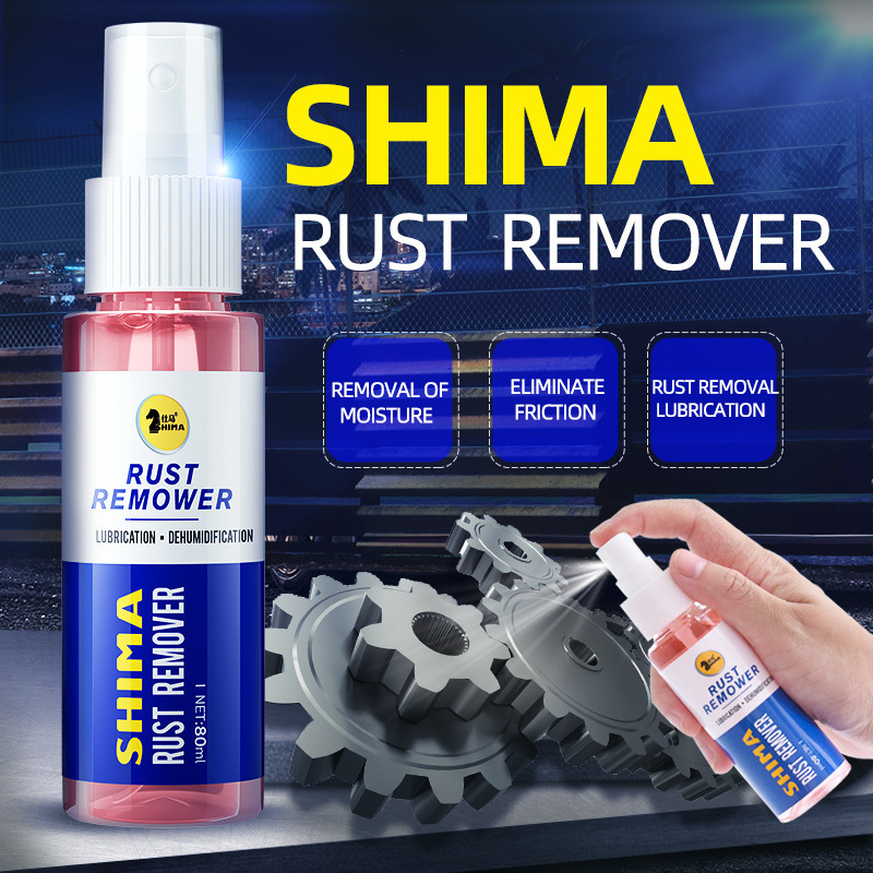 SHIMA น้ำยาขจัดคราบ อเนกประสงค์ 80ML Anti-rust lubricant Paint Care Metal Surface Chrome Paint Car Maintenance Iron Powder Cleaning Rust Remover Cleaning Tool