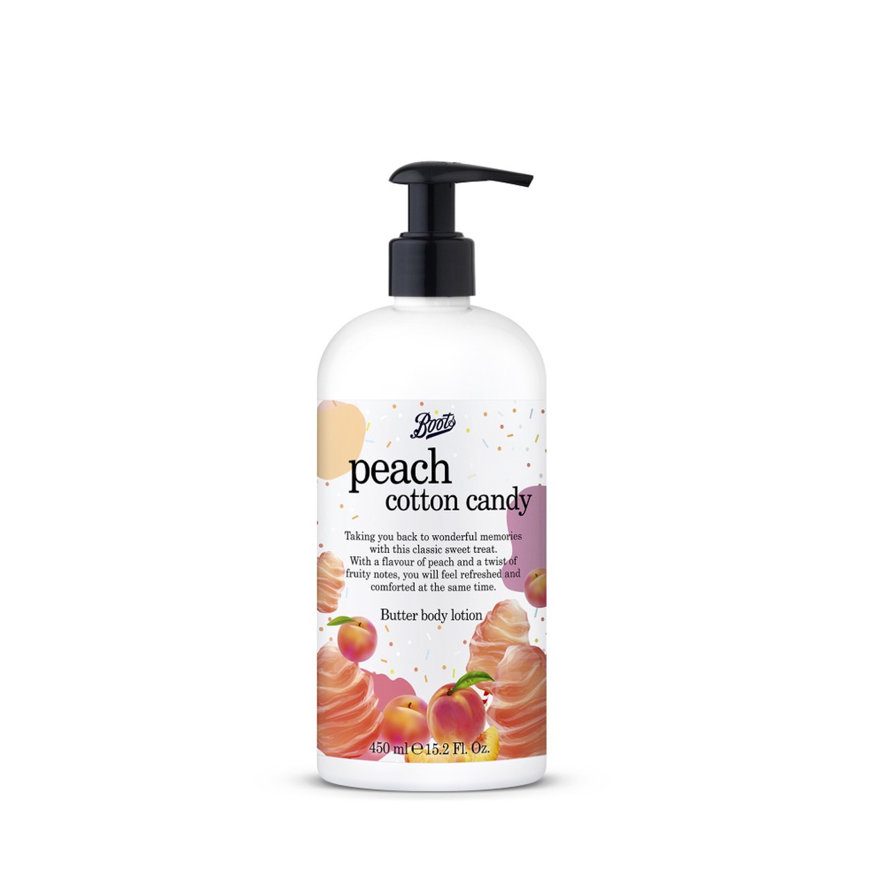 Boots Peach Cotton Candy Butter Body Lotion 450 ML Flavour Collection