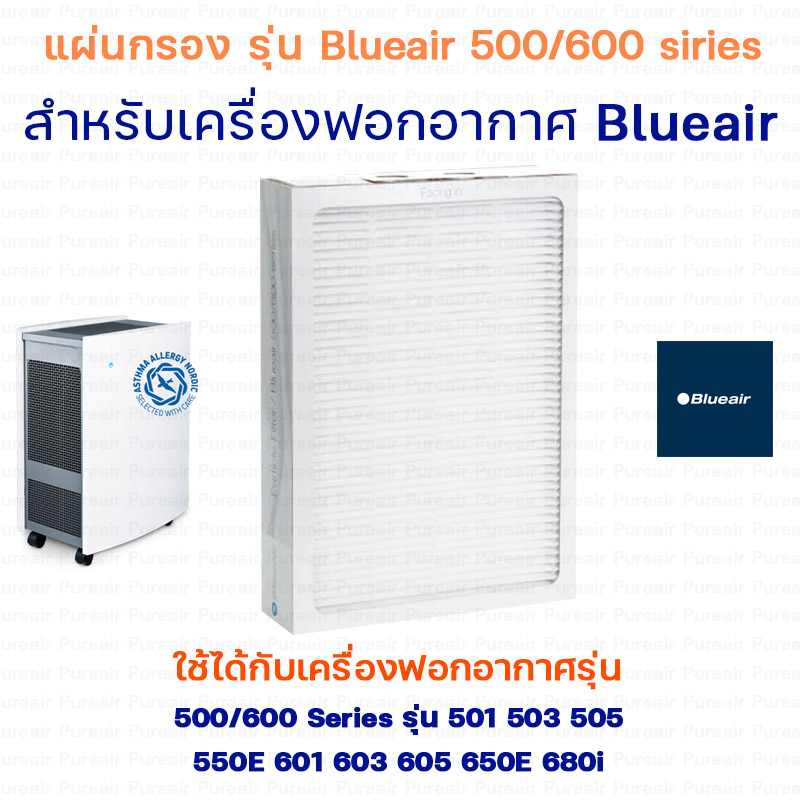 Blueair แผ่นกรองอากาศ สำหรับ เครื่องฟอกอากาศ Blueair บลูแอร์ 500/600 ไส้กรองอากาศ แผ่นกรองเครื่องฟอกอากาศ แบบ Particle Filter สำหรับรุ่น 650e, 680i, 690i, 605