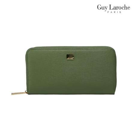 Guy Laroche กระเป๋าธนบัตรทรงยาวซิปรอบ รุ่น SUBERBAN [ สีเขียว ] - AGP3685GRX