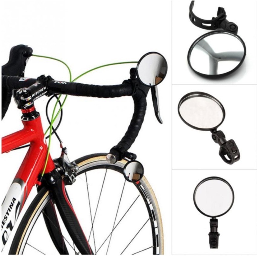 กระจกมองข้างจักรยาน ราคาถูก ใช้ดี Bicycle mirror กระจกติดเสริมจักรยาน ไว้มองหลัง เพื่อความปลอดภัย ติดง่าย ทรงกลมแบบสายรัด ขนาด7Cm (2ชิ้น)