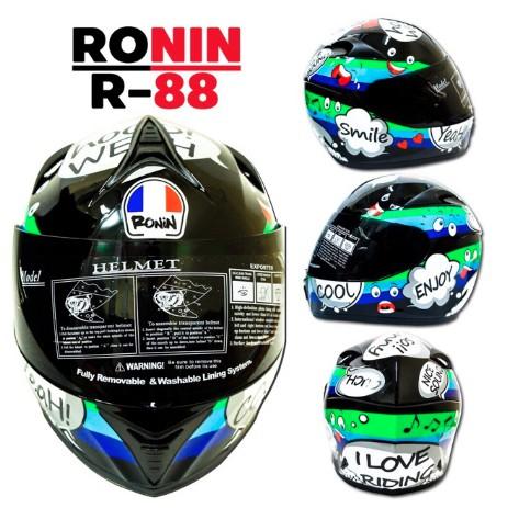 หมวกกันน็อค Ronin R-88 ของแท้ หมวกกันน็อค หมวกกันน็อคเด็ก หมวกกันน็อคผู้ใหญ่ หมวกกันน็อค 3 กระดุม หมวกกันน็อคเต็มใบ  หมวกกันน็อคครึ่งใบ ของแท้