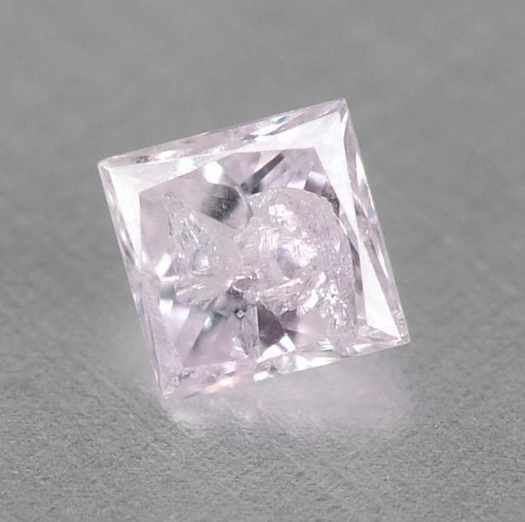 Fancy Pink Diamond 0.05 cts  Princess Shape Loose Diamond Untreated Natural Color