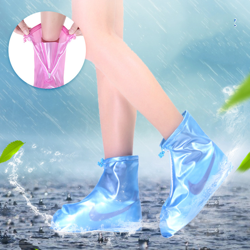 ปลอกหุ้มรองเท้าสำหรับเดินป่ากลางแจ้งแบบมุก PVC หนาพร้อมชั้นกันน้ำกันฝนและกันฝุ่น ที่คลุมรองเท้าแบบหนา unisex ที่คลุมรองเท้ากันน้ำที่คลุมรองเท้าเดินสบาย