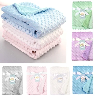 Baby Blanket Swaddling Thermal Soft Fleece Blanket Winter Solid Bedding Set Cotton Quilt Infant Bedding Swaddle Newborn