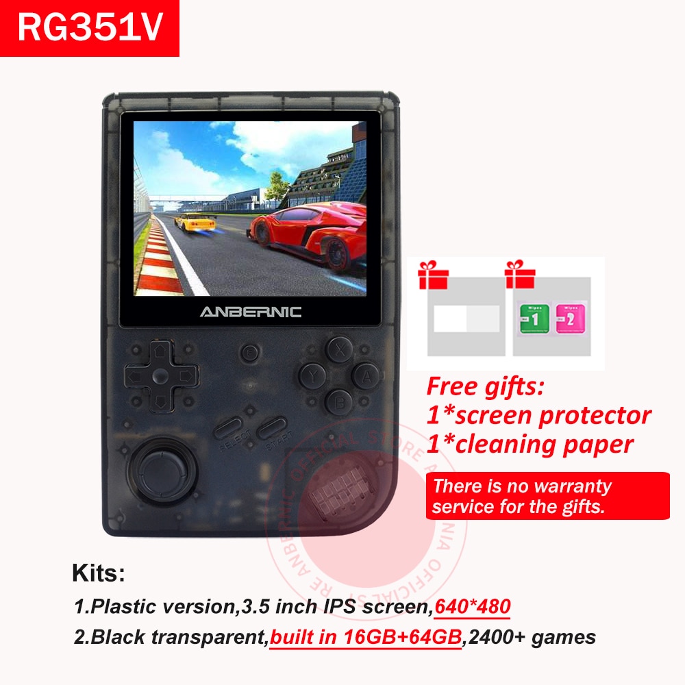 ANBERNIC RG351V  16GB➕128GB クリアブラック Anbernic official RG351V retro handheld – console