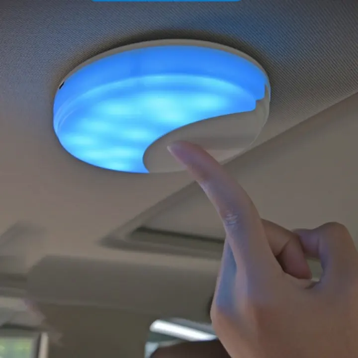 kkone ถ กท ส ด โคมไฟเพดานรถยนต led ระบบส มผ ส 2 ส ไฟห องโดยสาร ไฟเก งรถยนต ไฟในบ าน ในรถ car interior led lights