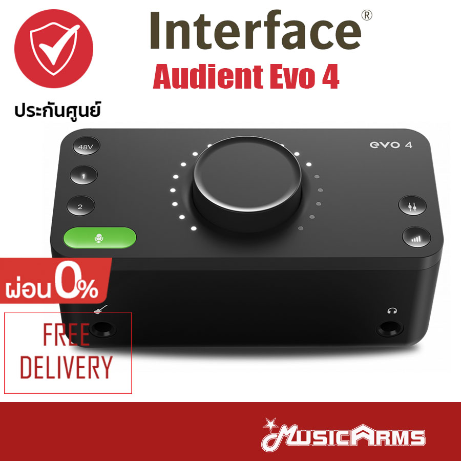 Interface Audient Evo 4 ออดิโออินเตอร์เฟส Evo4 USB Audio Interface +ประกันศูนย์ 1ปี Music Arms