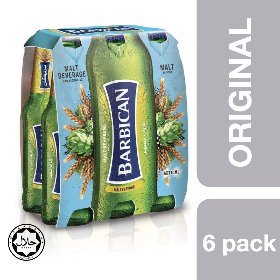 Barbican Malt Beverage Original Flavour 330ml x 6 ++ บาร์บิคาน เครื่องดื่มมอลต์สกัด รสออริจินอล ขนาด 330ml x 6
