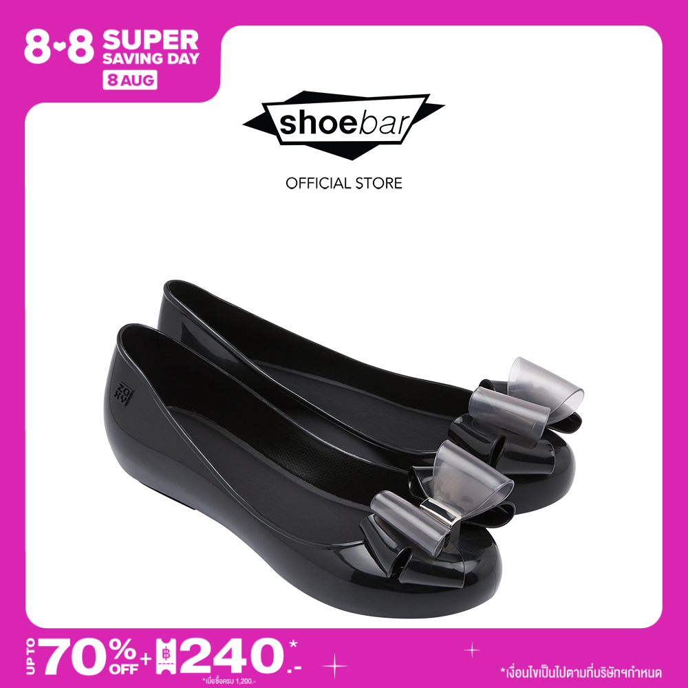 ZAXY รุ่น POP CHARM 82897 สี BLACK รองเท้าบัลเลย์ รองเท้าส้นเตี้ย รองเท้าส้นแบน รองเท้าหุ้มส้น (SHOEBAR)