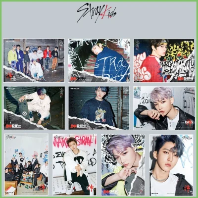 2pcs/set Kpop Stray Kids poster stickers New Album Go live for fans gift Sticky poster Kpop high quality HD print new arrivals