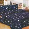 SEASONS  ผ้าปูที่นอน ชุดผ้าปูที่นอน (มีขนาด3.5/ 5และ 6 ฟุต) แบบรัดมุม  ลายดาวตก (สีน้ำเงินเข้ม)