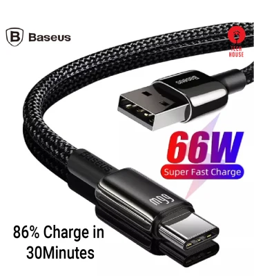 สายชาร์จเร็ว Baseus 66W Zinc Alloy USB to Type-C Tungsten Gold Fasting Charging Data Cable