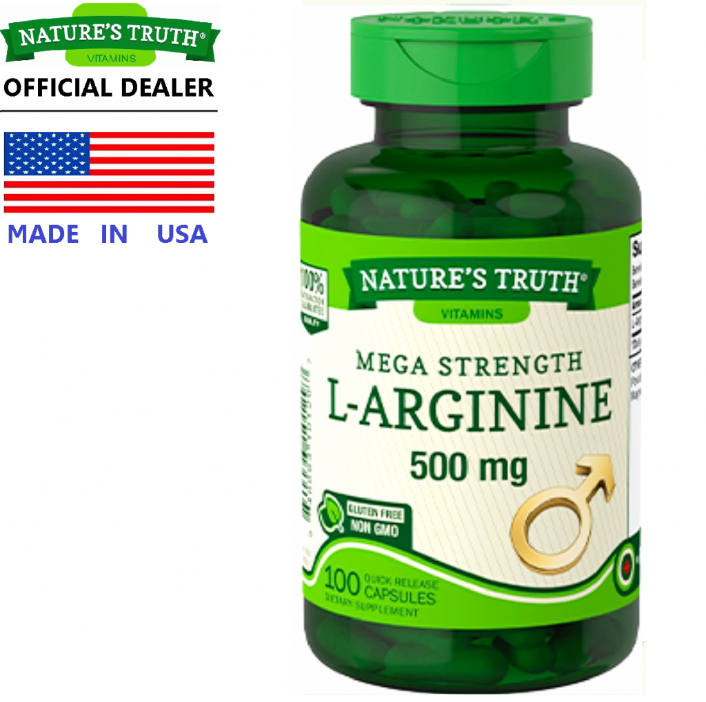 Nature’s Truth L-Arginine 500 mg x 100 เม็ด เนเจอร์ทรูทร์ แอล-อาร์จินีน อาร์จินิน กรดอะมิโนจำ ไนตริกออกไซด์ / กินร่วมกับ เวย์โปรตีน บีซีเอเอ มาคา ทริบูลัสต์ ไตรบูลาส หนามกระสุน ถั่งเช่า ครีเอทิน กลูตามีน แอล-คาร์นิทีน ซีแอลเอ /