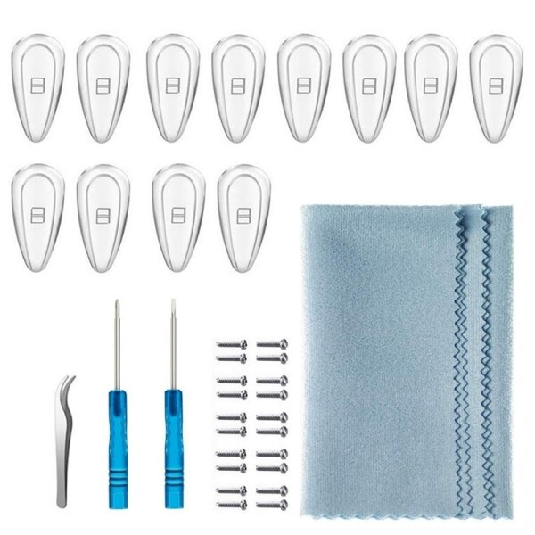 Giá bán Soft Silicone Air Chamber Eyeglass Nose Pads,Eyeglass Repair Kit,5 Pairs of Screw-In Air Bag Glasses Nose Pad Set(Blue)