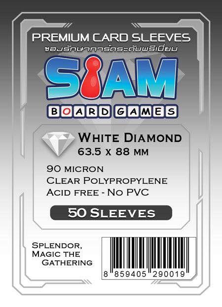 ซอง ซองใส ซองใส่การ์ด สยามบอร์ดเกมส์ Siam Board Games Premium Card Sleeve White Diamond 63.5x88 mm