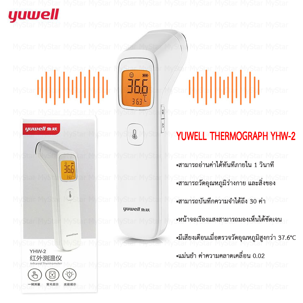 Yuwell Infrared Thermometer YHW3 เครื่องวัดอุณหภูมิร่างกาย เครื่องวัดไข้ เครื่องตรวจอุณหภูมิน้ำ