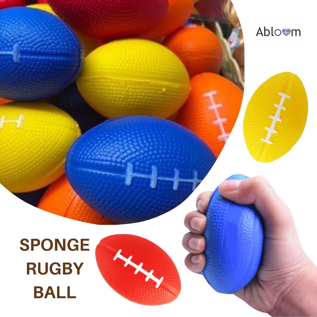 Abloom ลูกบอลนวด ทรงรักบี้ บริหารมือ คลายเครียด Sponge Rugby Ball Hand ...