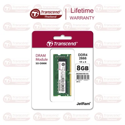 RAM-Memory for Notebook DDR4-2666 SO-DIMM 8GB: Transcend - รับประกันตลอดอายุการใช้งาน - มีใบกำกับภาษี