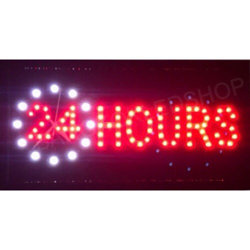 LED Sign 24 HOURS ป้ายไฟประดับร้าน ป้ายไฟLEDสำเร็จรูป ป้ายLEDประหยัดไฟ ...