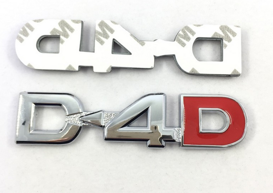 ราคาต่อชิ้น โลโก้ตัวอักษร ดีโฟร์ดี โตโยต้า ติดด้านข้างsilver Metal D4D Letter Logo Car Auto Rear Trunk Emblem Badge Sticker Decal Toyota