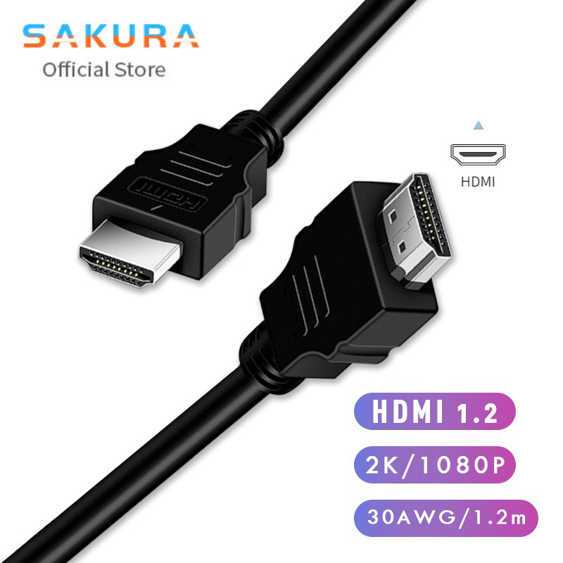 SAKURA สาย HDMI 2k สายเคเบิลข้อมูลสายเคเบิลทีวีแล็ปท็อปหน้าจอโปรเจ็กเตอร์เครือข่าย set-top box โฮสต์เดสก์ท็อป 1.2m สายสัญญาณเสียงและวิดีโอเหมาะสำ