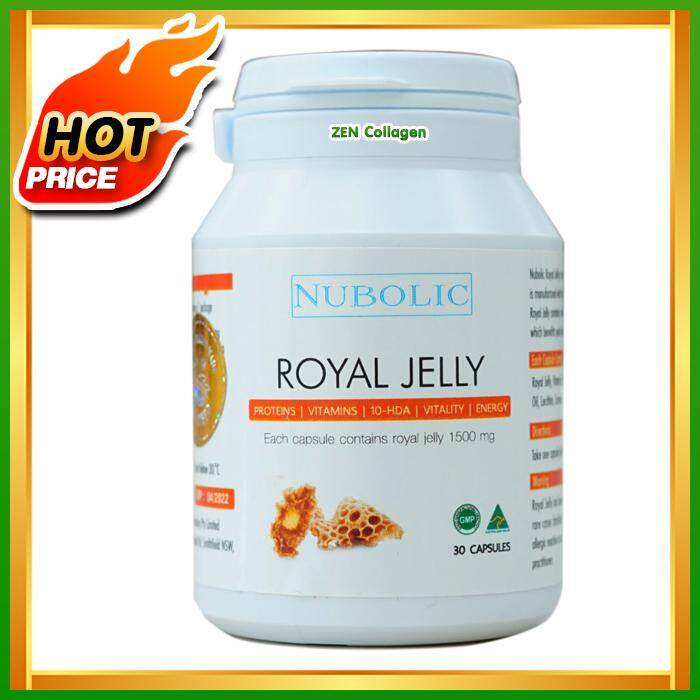 Nubolic Royal Jelly [ เซ็ต 1 กระปุก ] นมผึ้ง นูโบลิก รอยัล เจลลี่ อาหารเสริม ( 30 แคปซูล / กระปุก )