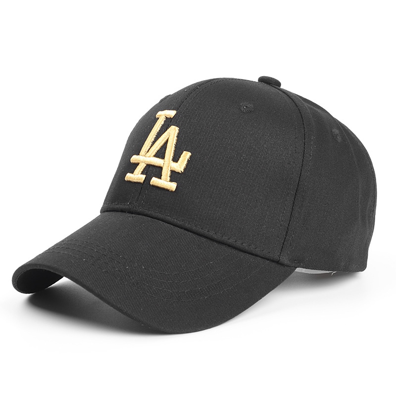 Cotton Baseball Cap - Black Embroidery, Snapback Trucker Hat For Men & Women, Unisex Summer Hat