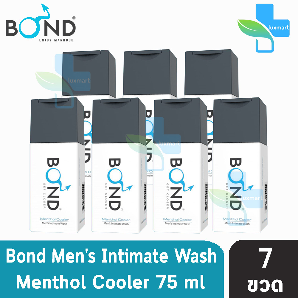 [เจลล้างน้องชาย] Bond Wash 75 Ml. บอนด์ วอช (สูตรเย็น) เมนทอล คูลเลอร์ เจลทำความสะอาดจุดซ่อนเร้นสำหรับผู้ชาย [7 ขวด]สีฟ้า