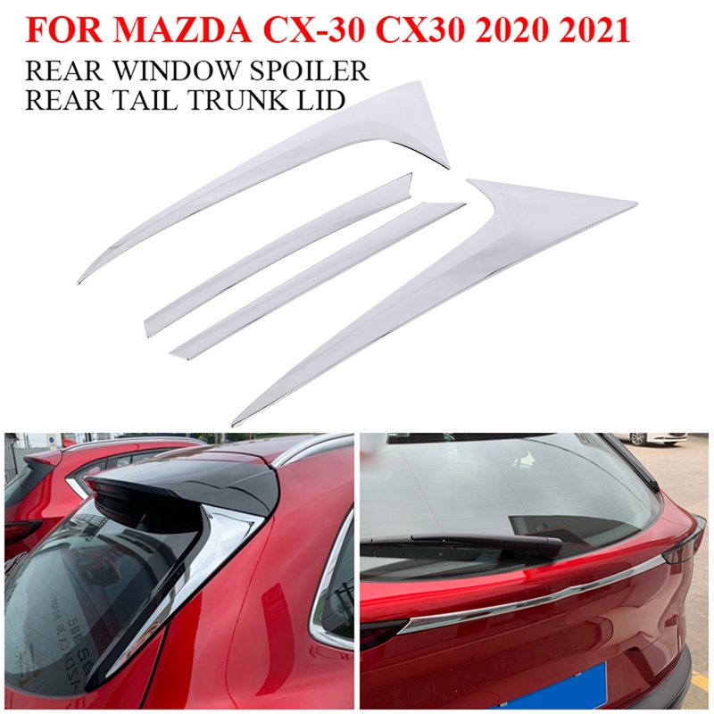 สำหรับ Mazda CX-30 CX30 2020 2021ด้านหลังปีกข้างสปอยเลอร์สติกเกอร์ + หีบใส่ของหางท้ายฝาปิดแถบคิ้ว