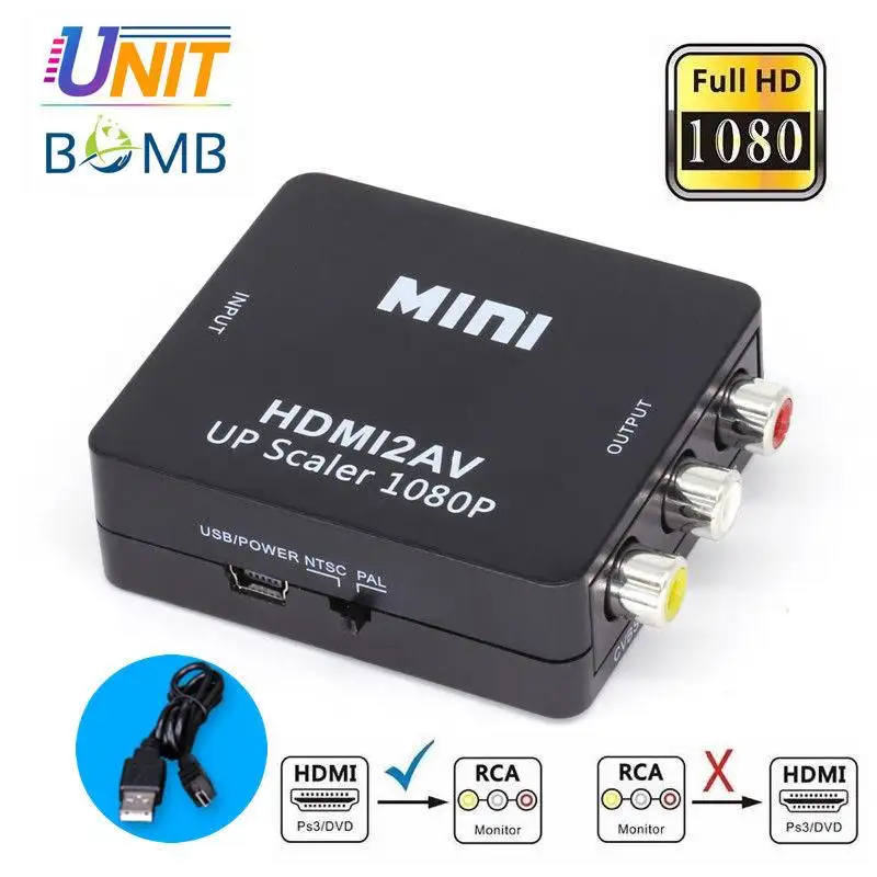 ภาพหน้าปกสินค้าUNITBOMB ตัวแปลงสัญญาณ HDMI to AV Converter (1080P) แปลงสัญญาณภาพและเสียงจาก HDMI เป็น AV พร้อมส่ง จากร้าน kiwi thailand บน Lazada