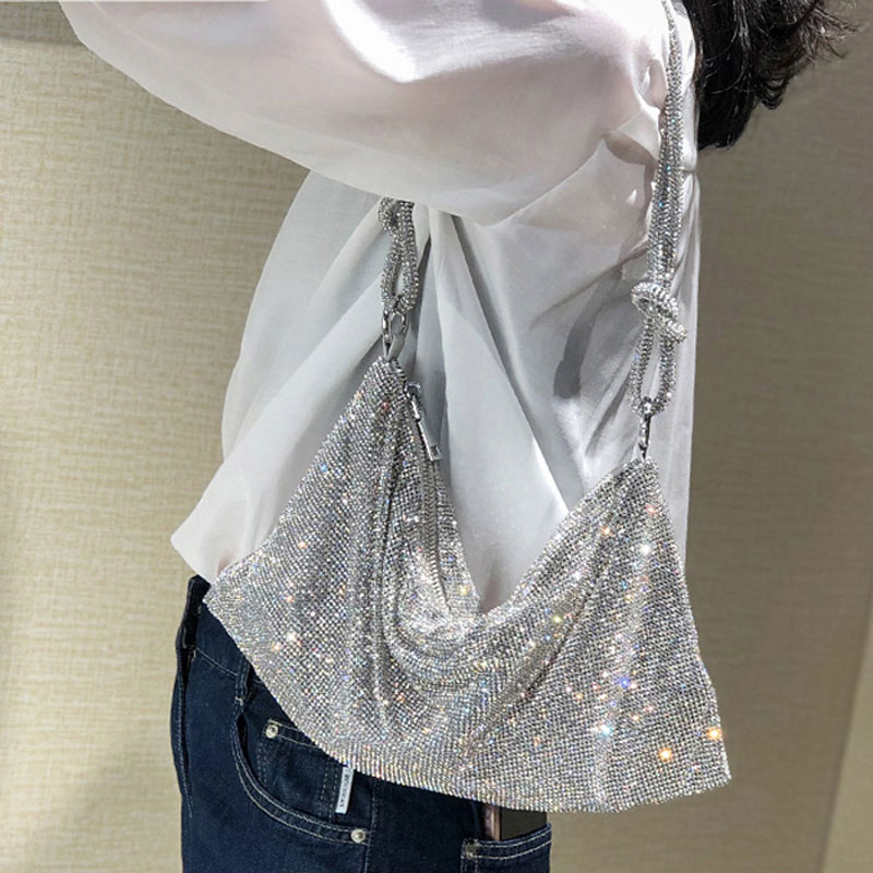 Luxury Rhinestones Shoulder Bags For Women Dinner Wedding Handbags