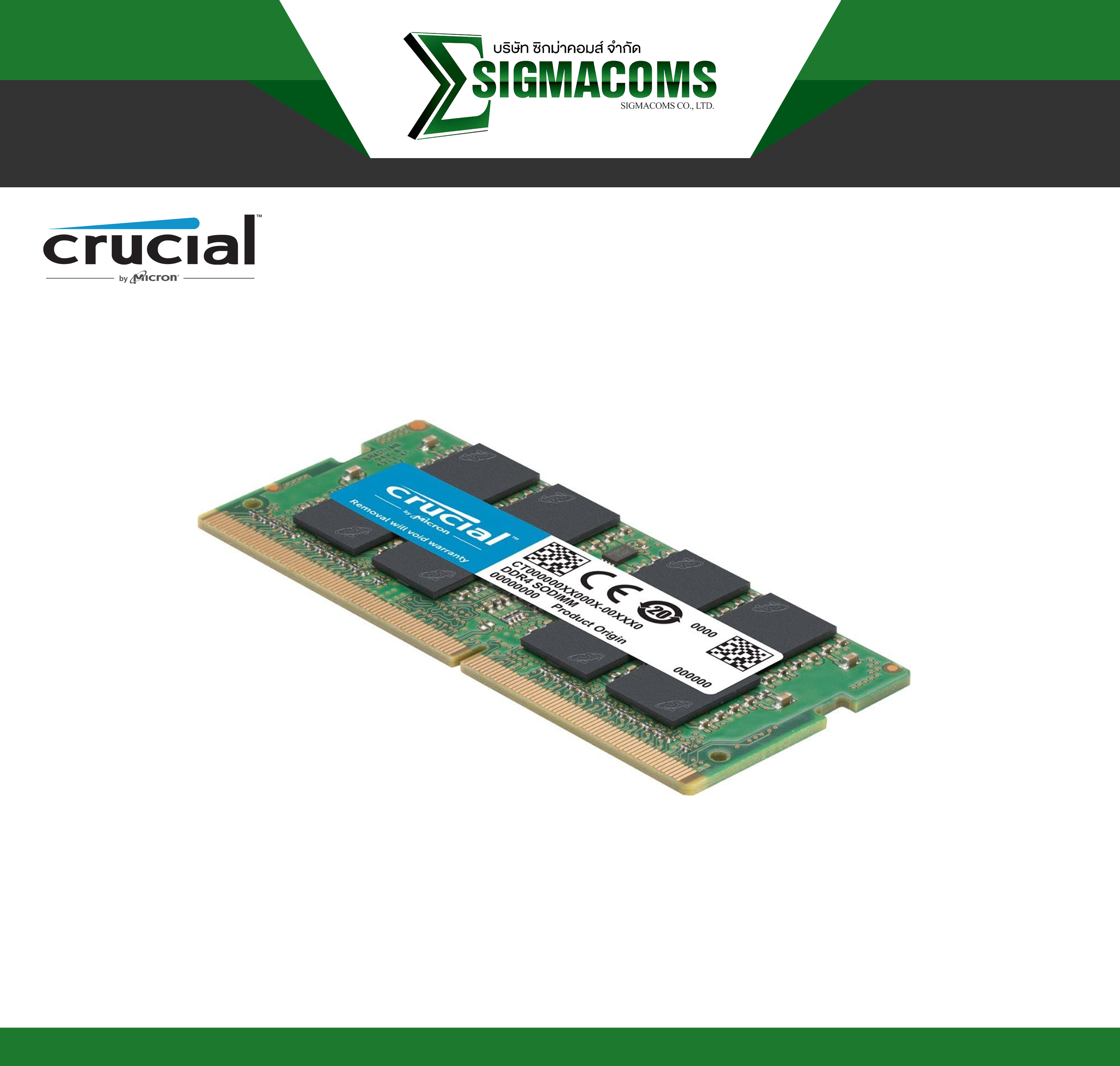 RAM Crucial Notebook DDR4 8GB/2666 CT8G4SFS8266 ของใหม่ !! ประกัน ...
