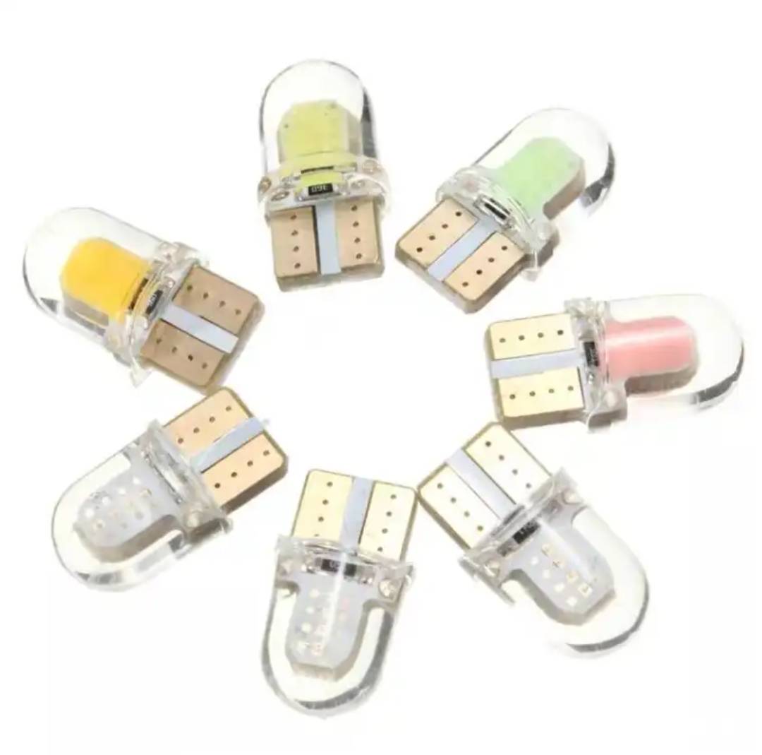 หลอดไฟหรี่ LED T10 ไฟแผนที่ 2COB ไฟส่องป้ายสว่างมาก 12V (1คู่) 9 สี ไอ ...