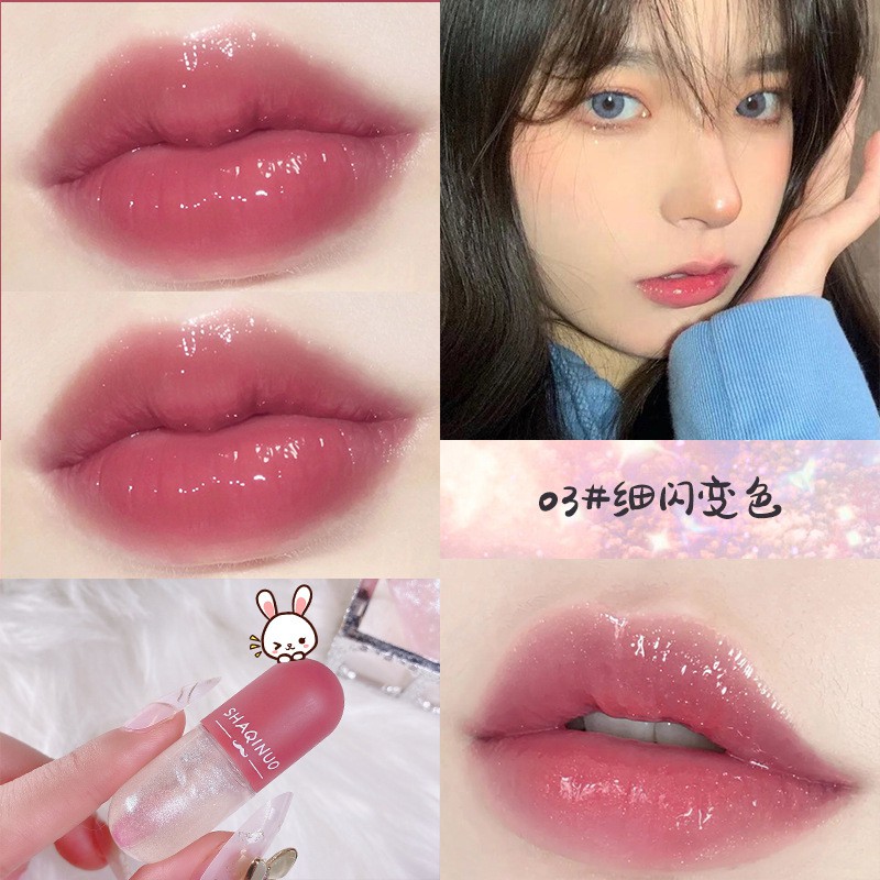 SHAQINUO-6265 ลิปกลอสเปลี่ยนสี ลิปกลอสบำรุงปาก ทาทับลิปสี ทาเคลือบปาก เพิ่มความชุ่มชื้น Mini Capsule Lip Gloss