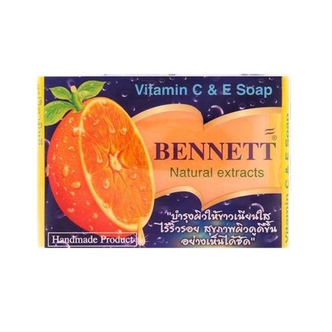 สบู่วิตามิน อี เบนเนท สูตรเพิ่มวิตามินซี จากธรรมชาติ   สบู่เบนเนท BENNETT C&E ของแท้ สีส้ม ขนาด 130 g