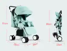 ภาพขนาดย่อของภาพหน้าปกสินค้าใหม่ รถเข็นเด็ก Baby carriageรถเข็นเด็กทารกสามารถพับเก็บได้นั่งได้เท่านั้นน้ำหนักเบามีมุ้งแถมให้ในตัวและกันแดดที่ปรับได้ถึง3ระดับ รถสี่หล้อสำหรับเด็กทารก จากร้าน Oh So goods บน Lazada ภาพที่ 5