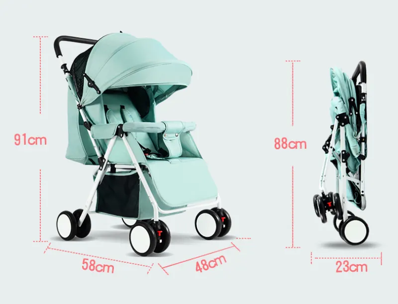 ภาพสินค้าBaby carriageรถเข็นเด็กทารกสามารถพับเก็บได้นั่งเท่านั้น น้ำหนักเบามีมุ้งแถมให้ในตัวและกันแดดที่ปรับได้ถึง3ระดับ รถสี่หล้อสำหรับเด็กทารกแรกเกิด จากร้าน Top-shopping บน Lazada ภาพที่ 10