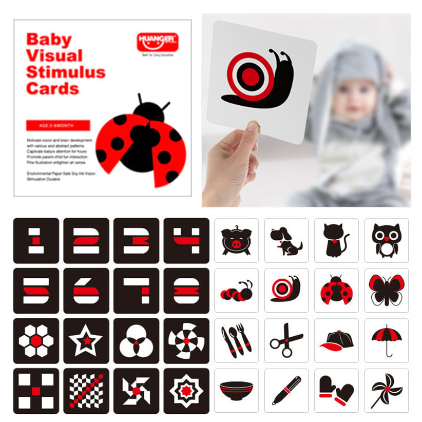 Smart Kiddy Shop แฟลชการ์ด flash card เสริมพัฒนาการ ด้านสายตา สำหรับเด็กเล็ก Black White and Red