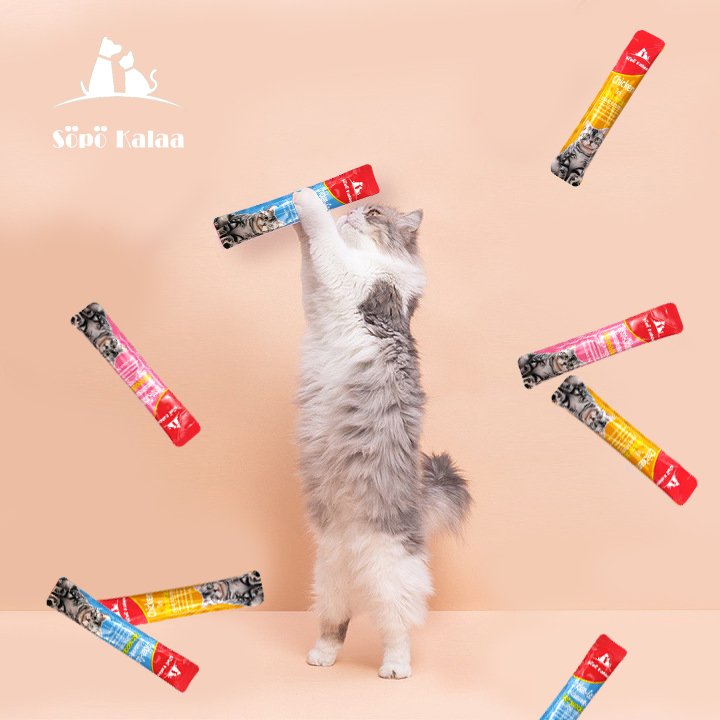 Söpö Kalaa ขนมเเมวเลีย 16g  มีให้เลือก5รส  cat snack stick 16g อาหารแมว cat ขนมแมวเลีย แมวเลีย อาหารแมวเลีย ขนมแมวเลีย