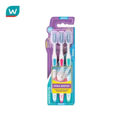 Watsons Spiral Toothbrush (Medium) 3pcs.
