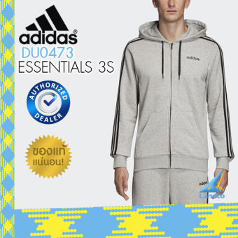 Adidas อาดิดาส เสื้อ ฮู้ดผู้ชาย Man Jacket Hoodie Essentials 3-Stripes DU0473 (2200)