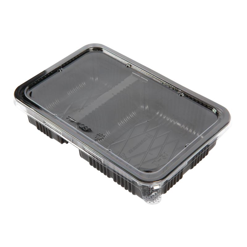 กล่องพลาสติกดำ2ช่อง+ฝา (แพ็ค15ใบ) S&C L-21/Black plastic box 2 compartment + lid (pack of 15 pieces) S&C L-21