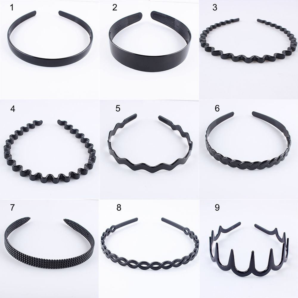 WUXU Outdoor Headwear Accessories Black Sport Hair Hoop Spring Wavy Hair Band Unisex Hairband