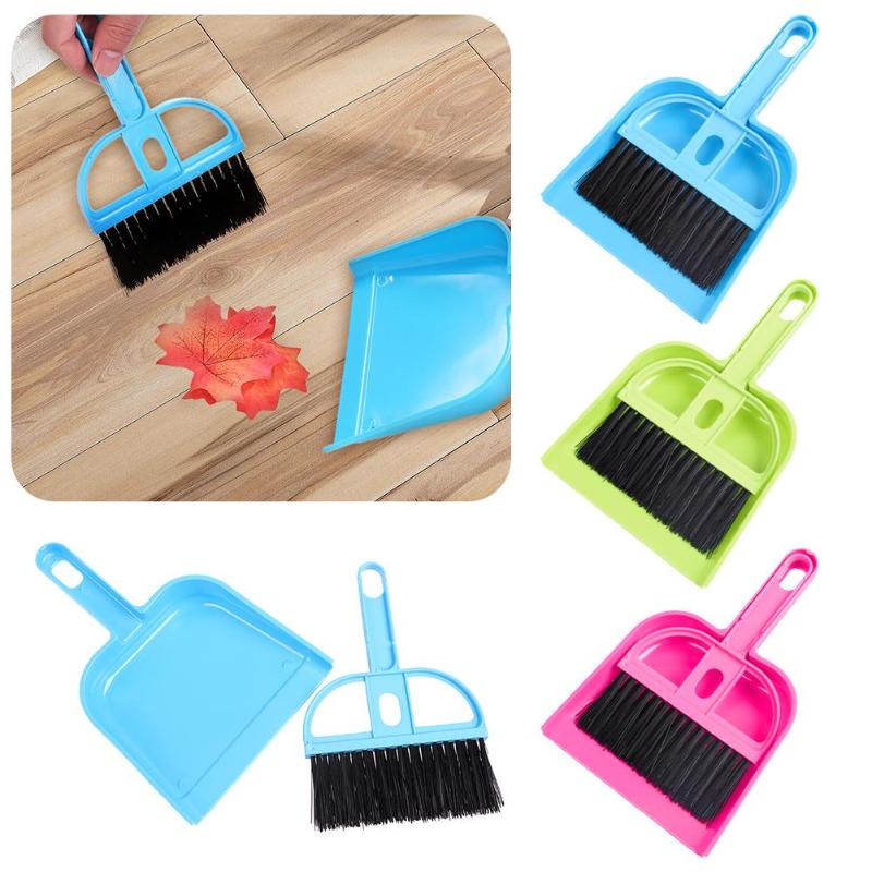 SWEEPING HOME CLEANING STYLISH HANDHELD PLASTIC DUSTPAN AND BRUSH TIDY 