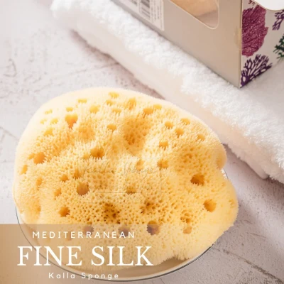 [ใส่โค้ด 27I0DX5A ลดทันที 75.-] ฟองน้ำธรรมชาติ KALLA SPONGE ชนิด Fine Silk สีเหลือง สำหรับอาบน้ำ (FREE EMS!!)