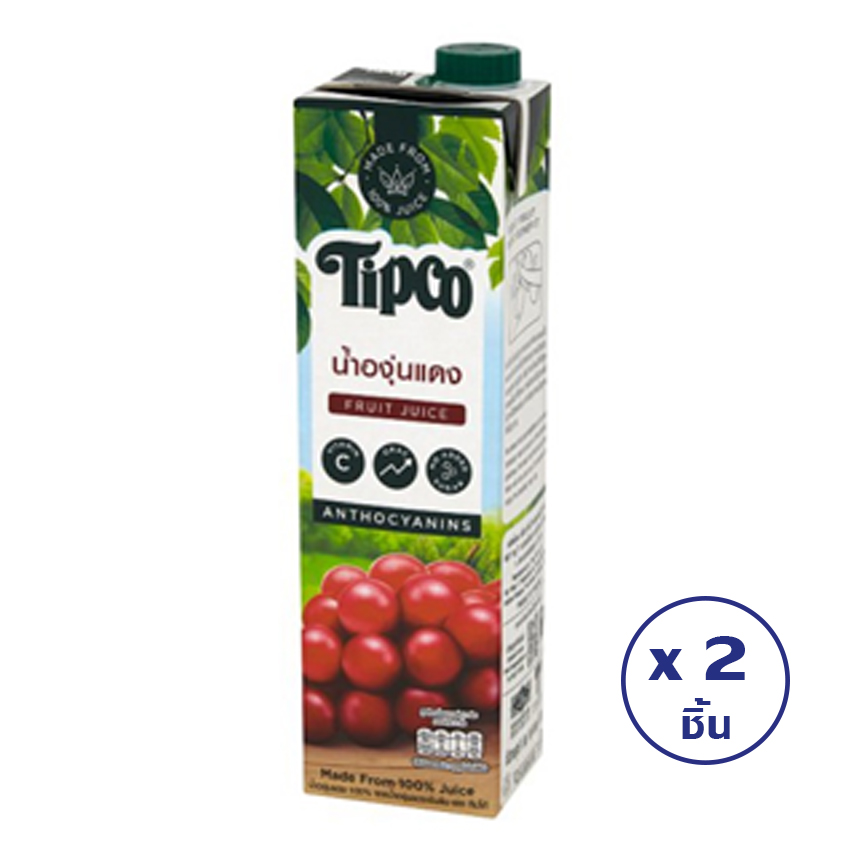 TIPCO ทิปโก้ น้ำองุ่นแดง 1000 มล. (แพ็ค 2 ชิ้น)