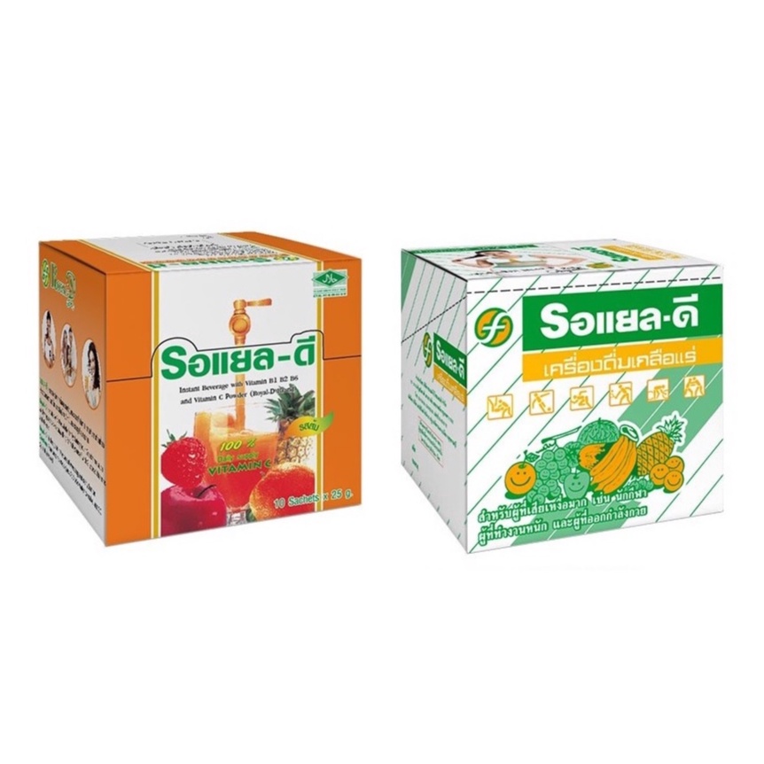 Royal-D Royal D đồ uống muối khoáng, đóng 25 gram, số lượng 1 hộp, bao gồm 10 gói, vị cam (06713) / vị hỗn hợp trái cây (19549)