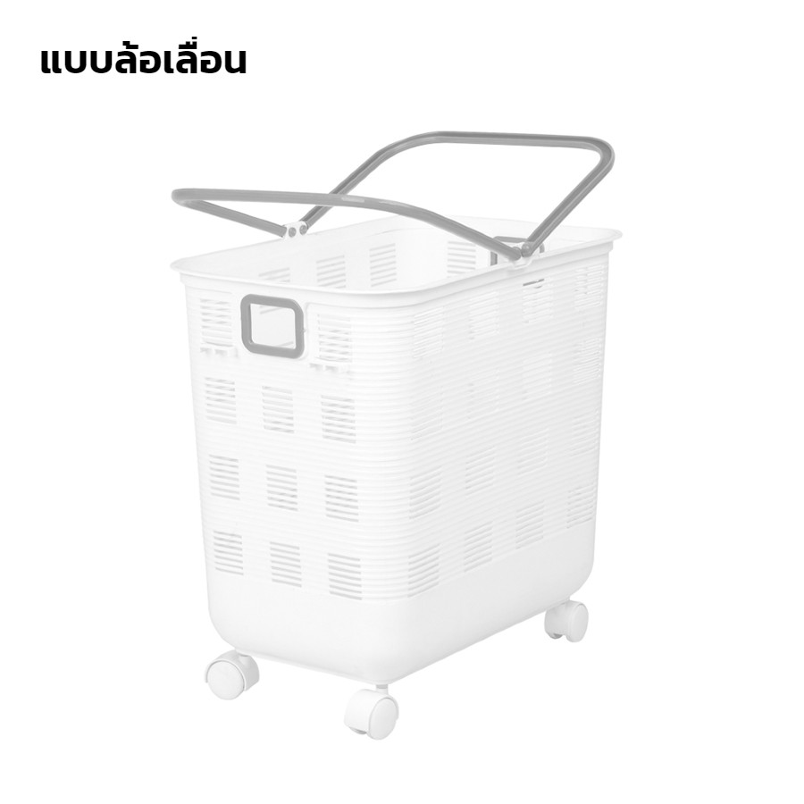 ตะกร้าพลาสติก แบบล้อเลื่อน ตระกร้าพลาสติกใส่ของหิ้วได้ ตะกร้าล้อลาก