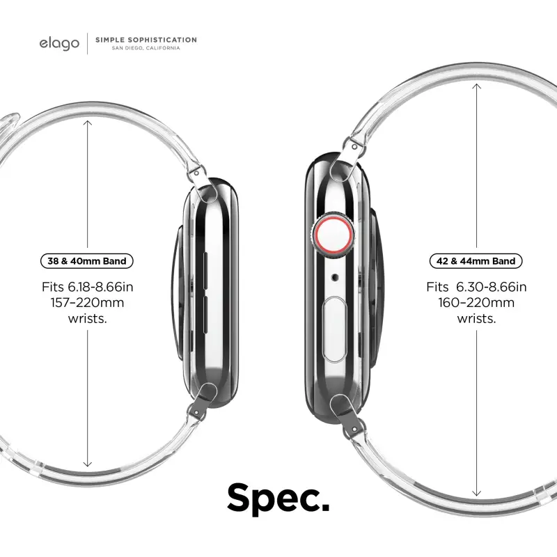 ภาพสินค้าelago Clear Apple Watch Strap for All Apple Watch series 1,2,3,4,5,6,7,8,SE,Ultra (38/40/41mm , 42/44/45mm) สายนาฬิกา จากร้าน elagoThailand บน Lazada ภาพที่ 8